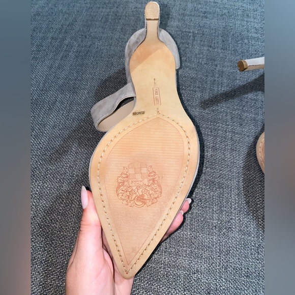 Vince Camuto Grey Suede Heels - Picture 3 of 4